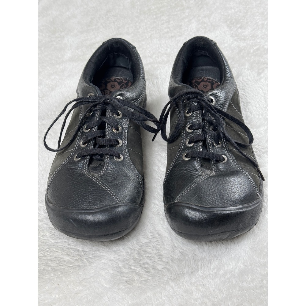 Keen Leather Casual‎ Sneakers Comfort Walking Shoes Black Lace Up Size M7/W9